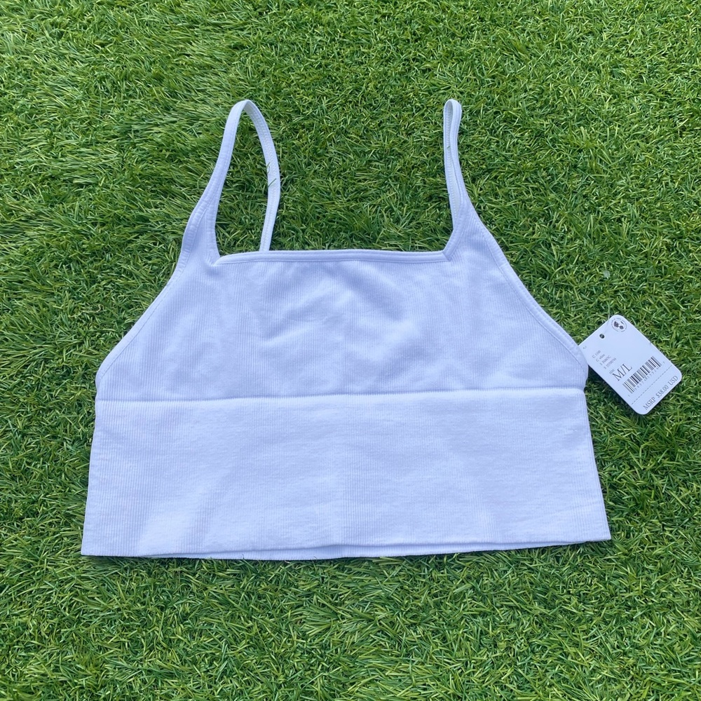 Free people andi square neck tank in white